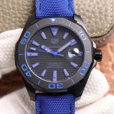 Shop Authentic Tag Heuer Aquaracer Calibre 5 Automatic Titanium Blue Dial Blue Nylon Strap Watch for Gents - WAY208B.FC6382 - Luxxuri