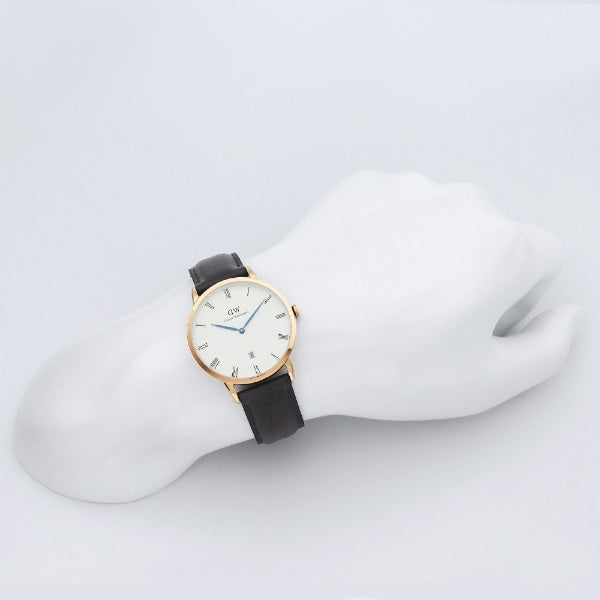 Shop Authentic Daniel Wellington Classic Sheffield White Dial Black Leather Strap Watch For Men - DW00100084 - Luxxuri