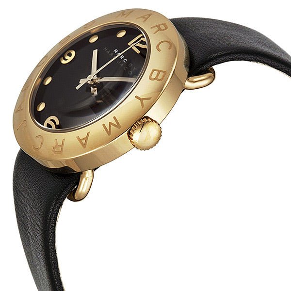 Shop Authentic Marc Jacobs Amy Black Dial Black Leather Strap Watch for Women - MBM1154 - Luxxuri