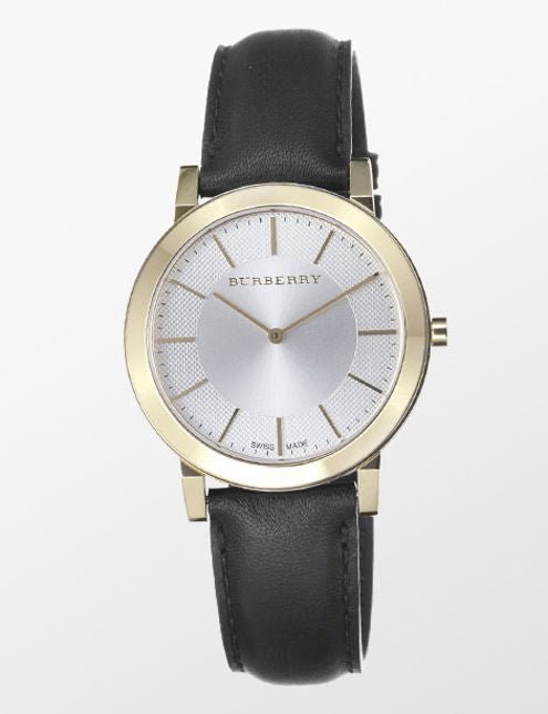 Shop Authentic Burberry The City Gold Dial Black Leather Strap Watch for Men - BU2353 - Luxxuri