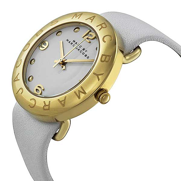 Shop Authentic Marc Jacobs Amy White Dial White Leather Strap Watch for Women - MBM1150 - Luxxuri