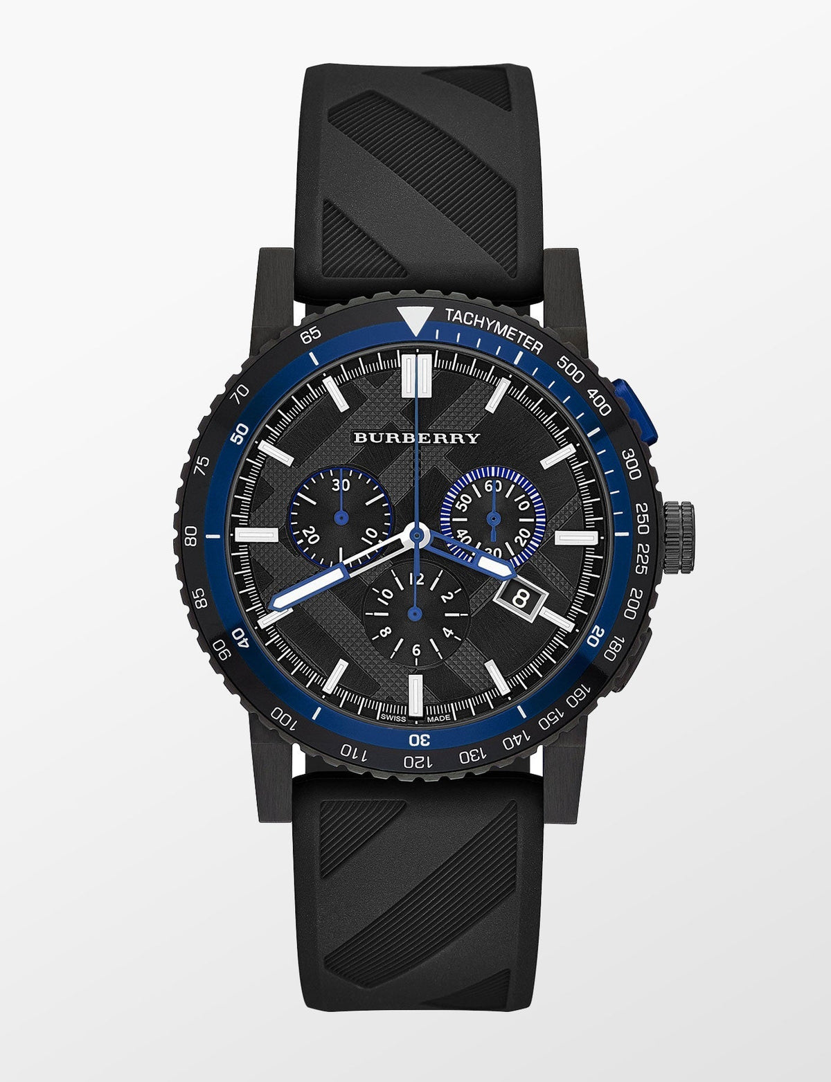 Shop Authentic Burberry The City Chronograph Black Dial Black Rubber Strap Watch For Men - BU9806 - Luxxuri