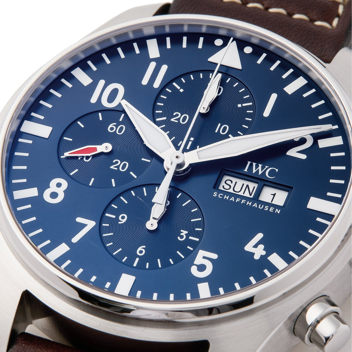 Shop Authentic IWC Pilot’s Watch Chronograph Edition “Le Petit Prince” Blue Dial Brown Leather Strap Watch for Men - IW377714 - Luxxuri