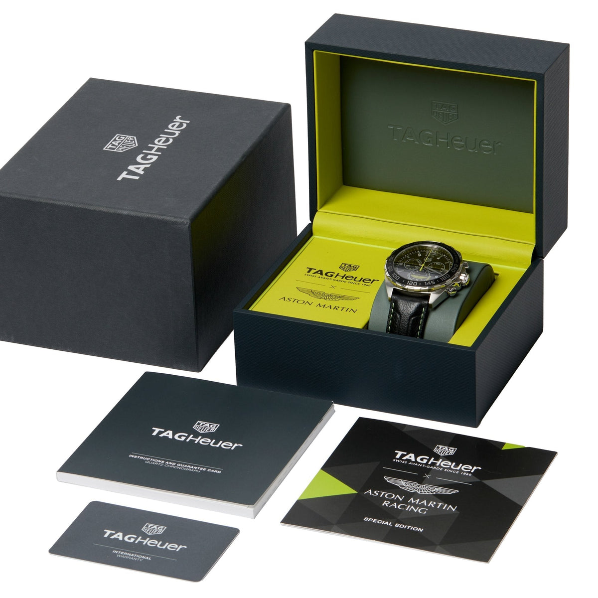 Shop Authentic Tag Heuer Formula 1 Aston Martin Black Dial Black Leather Strap Watch for Men - CAZ101P.FC8245 - Luxxuri