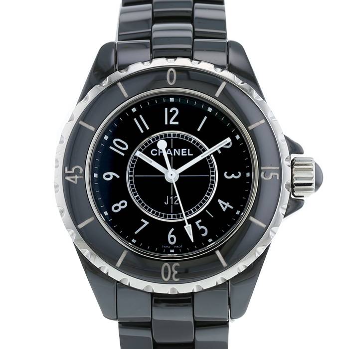 Shop Authentic Chanel J12 Quartz Ceramic Black Dial Black Steel Strap Watch for Women - J12 H0682 - Luxxuri