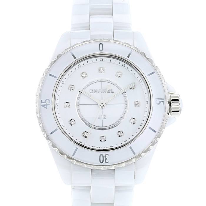 Shop Authentic Chanel J12 Quartz Diamonds White Dial White Steel Strap Watch for Women - J12 H5703 - Luxxuri
