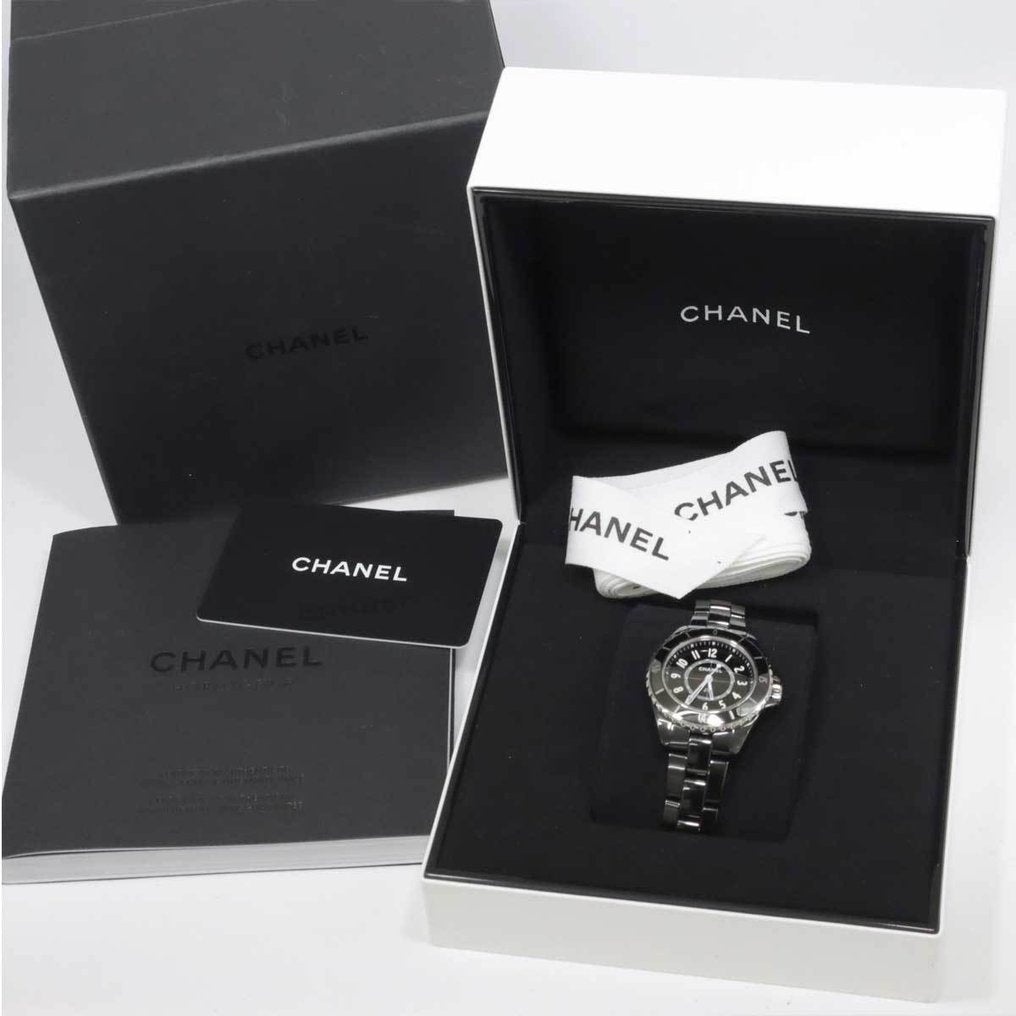Shop Authentic Chanel J12 Quartz Black Dial Black Steel Strap Watch for Women - J12 H5695 - Luxxuri