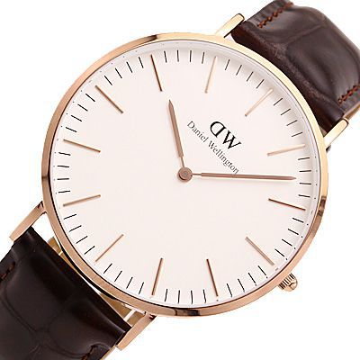 Shop Authentic Daniel Wellington Classic York White Dial Brown Leather Strap Watch For Men - DW00100011 - Luxxuri