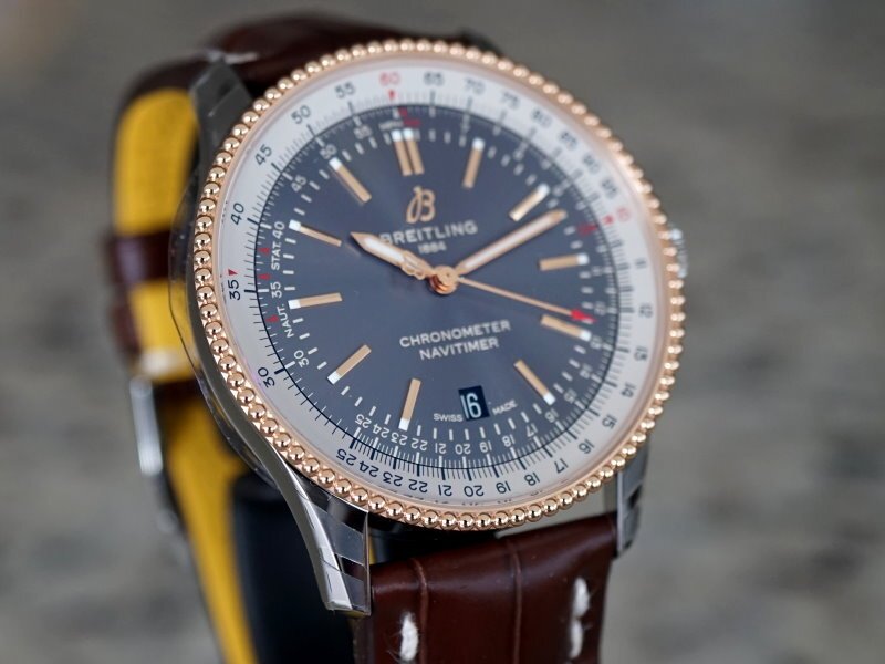 Breitling Navitimer 1 Automatic 41mm Black Dial Brown Leather Strap Mens Watch - U17326211M1P1