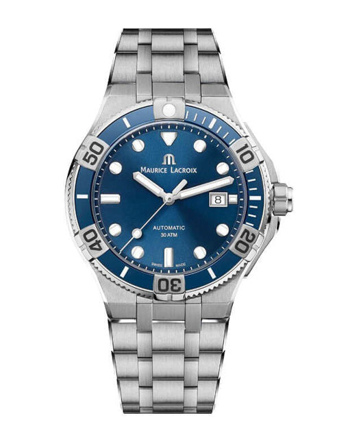 Shop Authentic Maurice Lacroix Aikon Venturer Blue Dial Silver Steel Strap Watch for Men - AI6058-SS002-430-1 - Luxxuri
