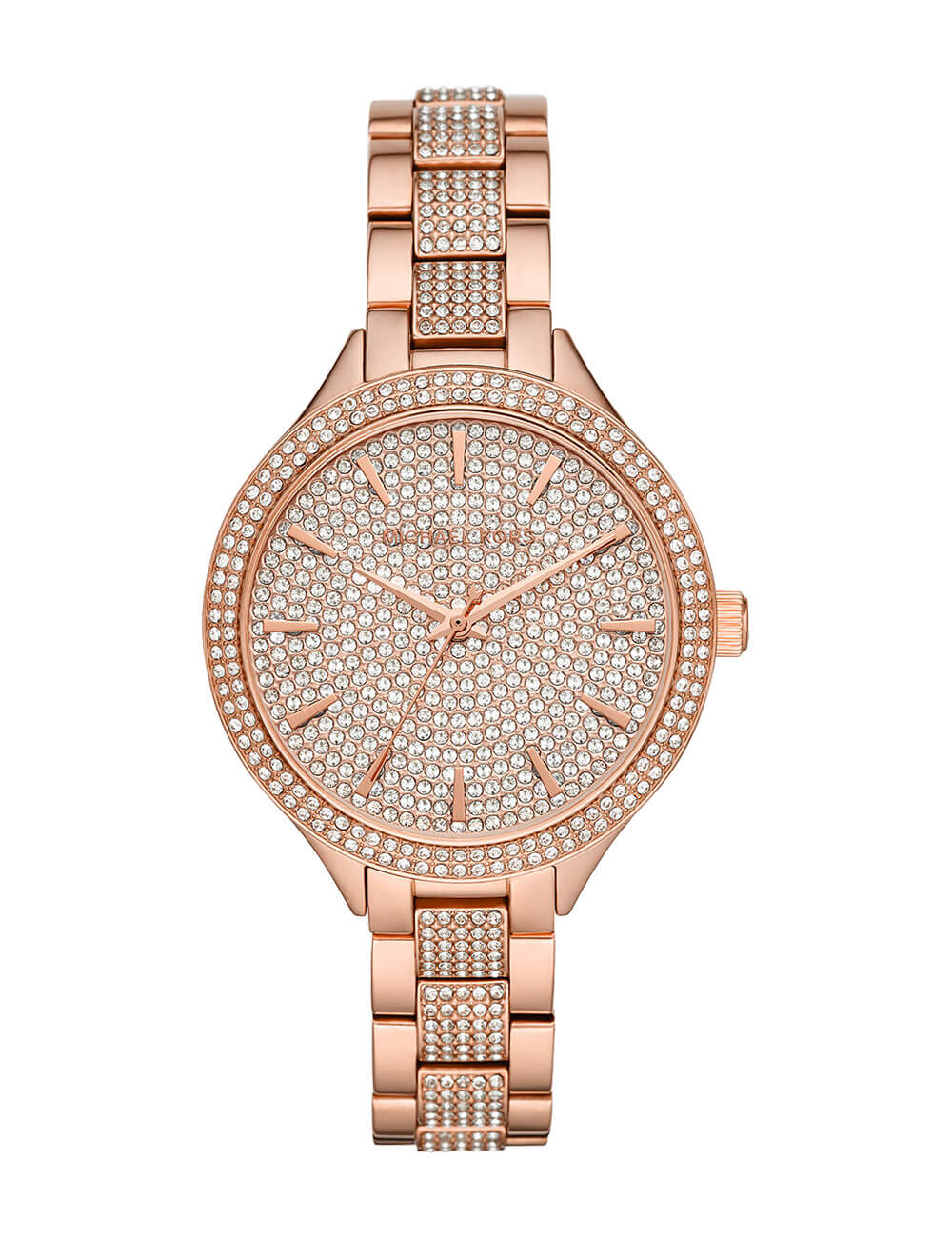Shop Authentic Michael Kors Crystals Pavé Rose Gold Dial Rose Gold Steel Strap Watch for Women - MK3799 - Luxxuri