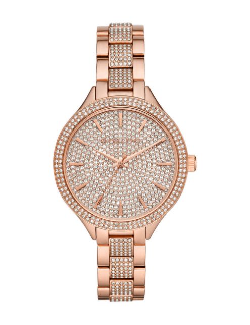 Shop Authentic Michael Kors Crystals Pavé Rose Gold Dial Rose Gold Steel Strap Watch for Women - MK3799 - Luxxuri