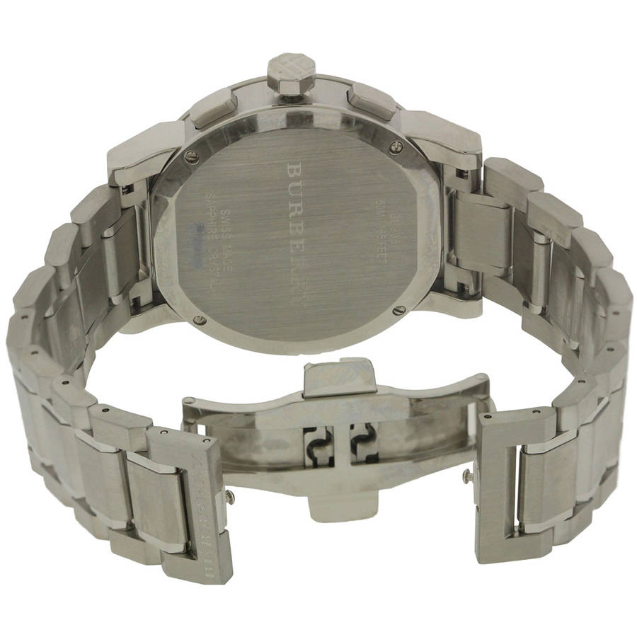 Shop Authentic Burberry The City Chronograph Silver Dial Silver Steel Strap Watch for Men - BU9350 - Luxxuri