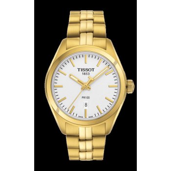Shop Authentic Tissot T Classic PR 100 Lady White Dial Gold Steel Strap Watch for Women - T101.210.33.031.00 - Luxxuri