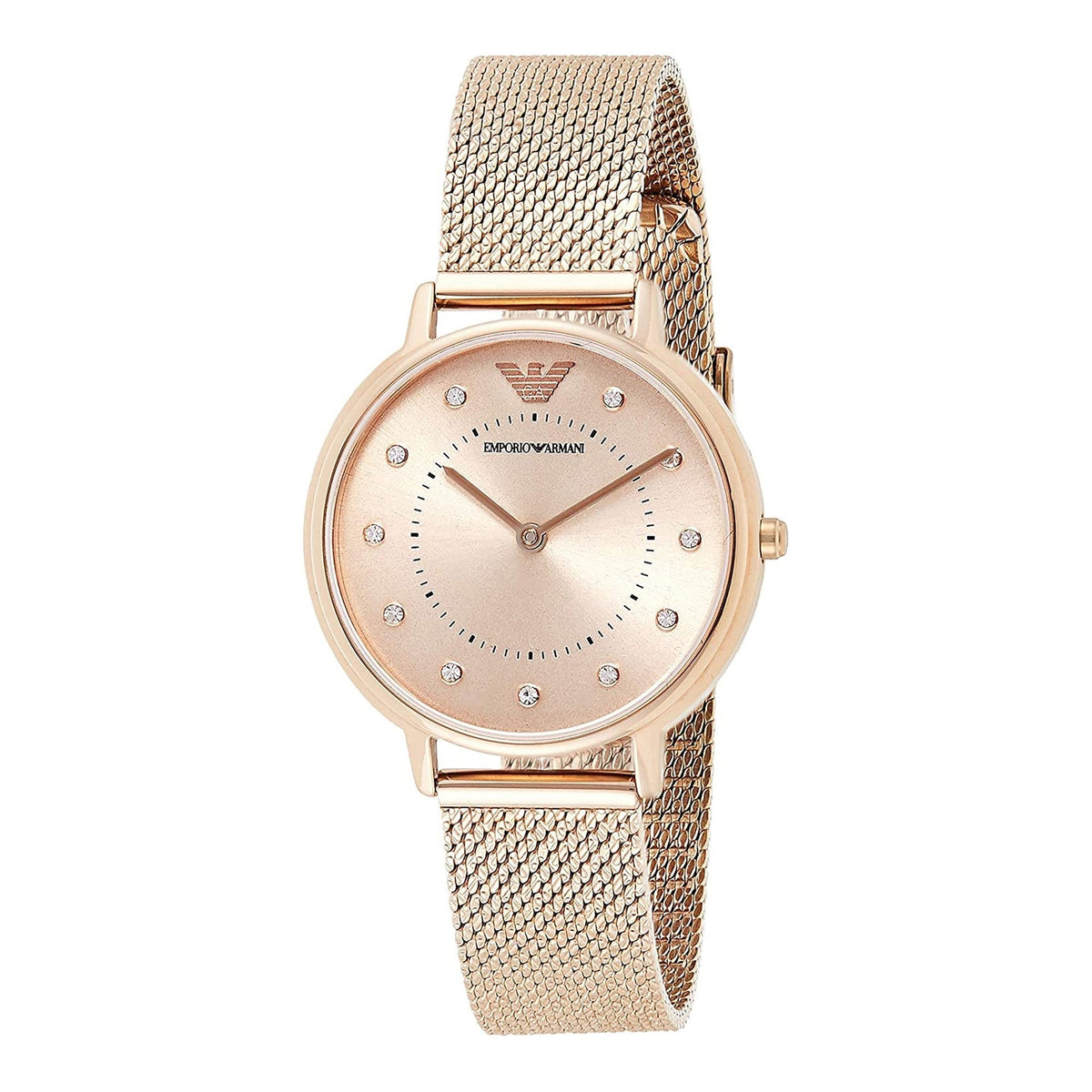 Shop Authentic Emporio Armani Kappa Pink Dial Pink Mesh Bracelet Watch For Women - AR11129 - Luxxuri