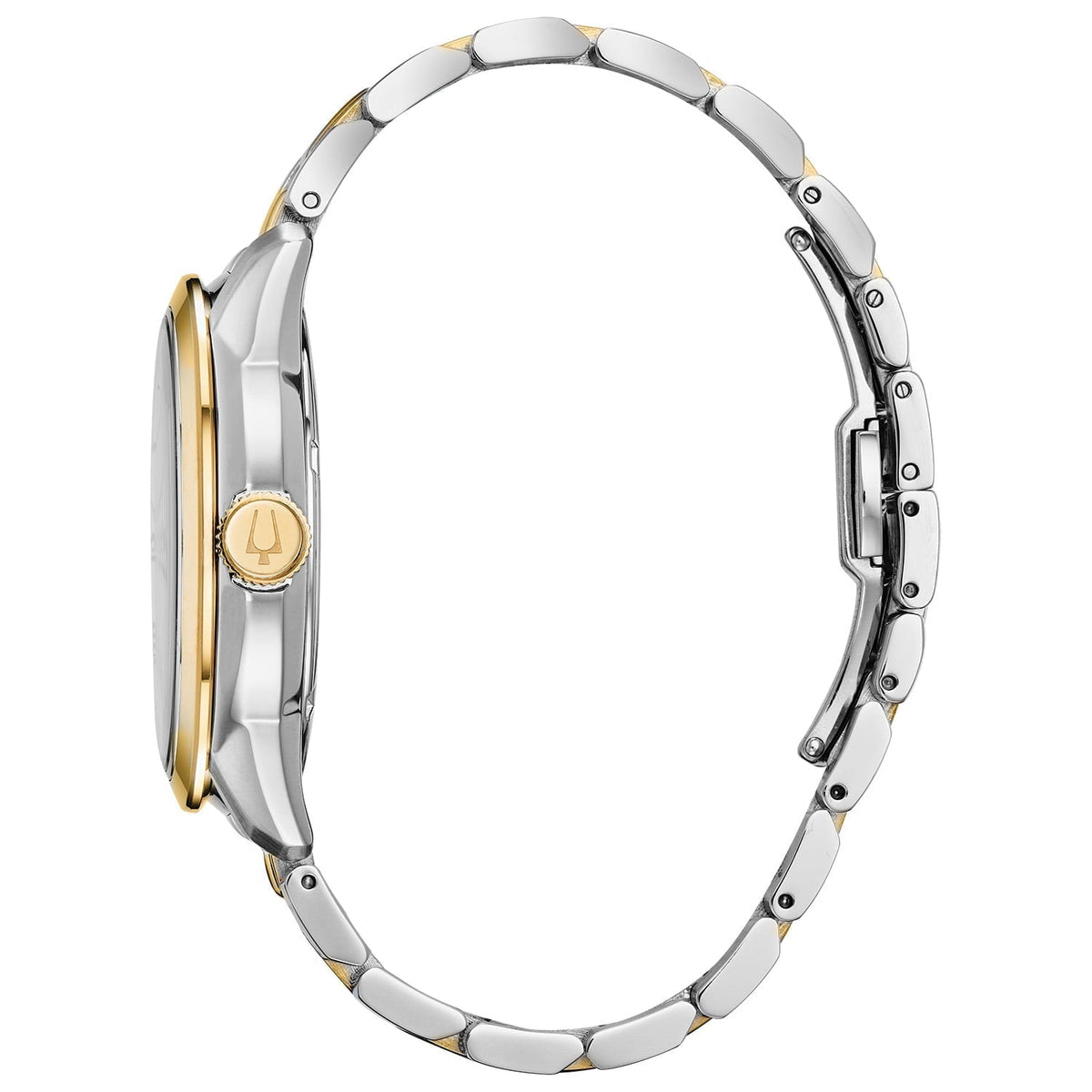 Shop Authentic Bulova BVA Skeleton Silver Dial Two Tone Steel Strap Watch for Men - 98A230 - Luxxuri