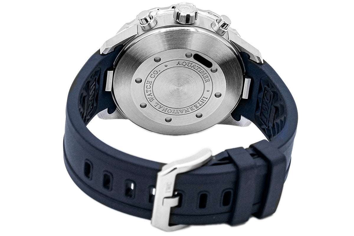 Shop Authentic IWC Aquatimer Chronograph Blue Dial Blue Rubber Strap Watch for Men - IW376711 - Luxxuri