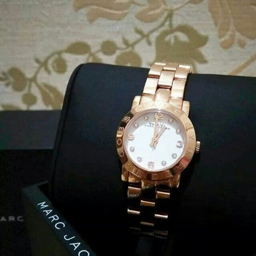Shop Authentic Marc Jacobs Mini Amy White Dial Rose Gold Steel Strap Watch for Women - MBM3078 - Luxxuri