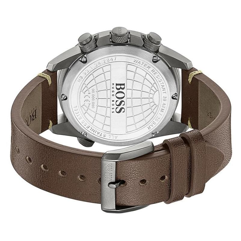 Shop Authentic Hugo Boss Nomad Blue Dial Brown Leather Strap Watch for Men - 1513773 - Luxxuri