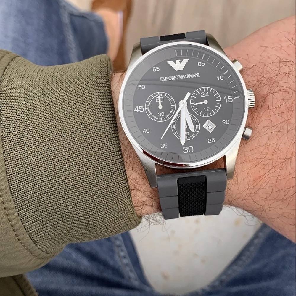 Shop Authentic Emporio Armani Sportivo Black Dial Two Tone Ceramic Bracelet Watch For Men - AR5866 - Luxxuri