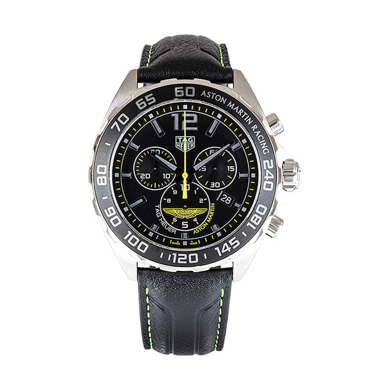 Shop Authentic Tag Heuer Formula 1 Aston Martin Black Dial Black Leather Strap Watch for Men - CAZ101P.FC8245 - Luxxuri