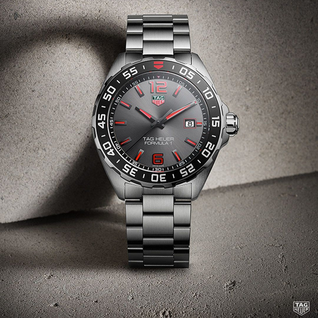 Shop Authentic Tag Heuer Formula 1 Quartz Anthracite Dial Silver Steel Strap Watch for Men - WAZ1018.BA0842 - Luxxuri