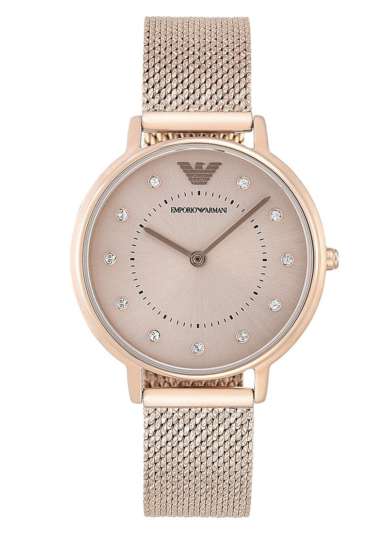 Shop Authentic Emporio Armani Kappa Pink Dial Pink Mesh Bracelet Watch For Women - AR11129 - Luxxuri