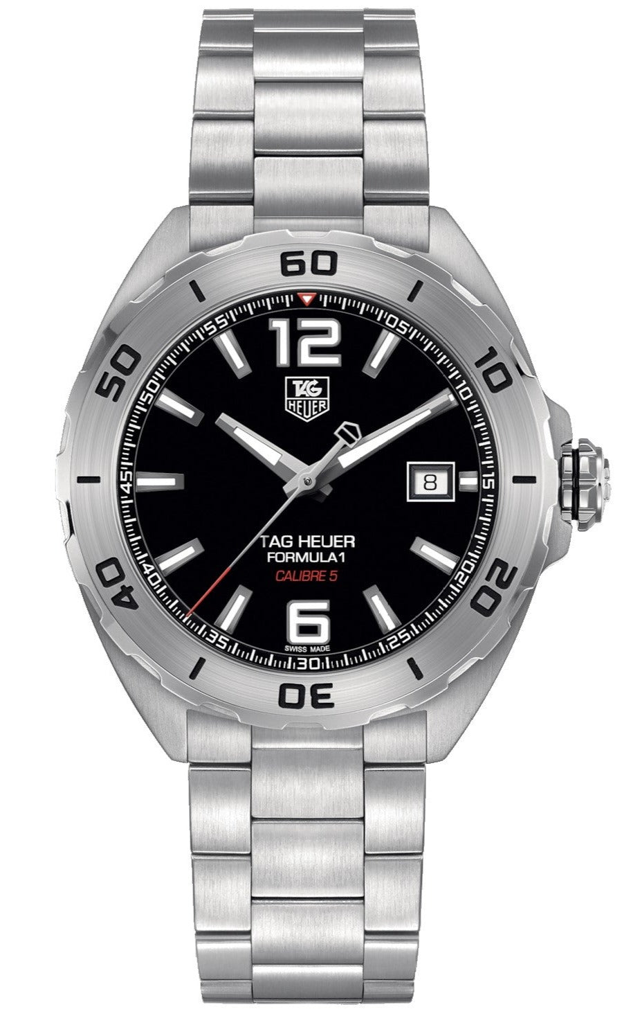Shop Authentic Tag Heuer Formula 1 Automatic Black Dial Silver Steel Strap Watch for Men - WAZ2113.BA0875 - Luxxuri
