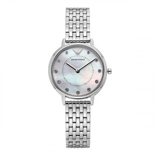 Shop Authentic Emporio Armani Kappa Mother of Pearl Dial Silver Mesh Bracelet Watch For Women - AR2511 - Luxxuri