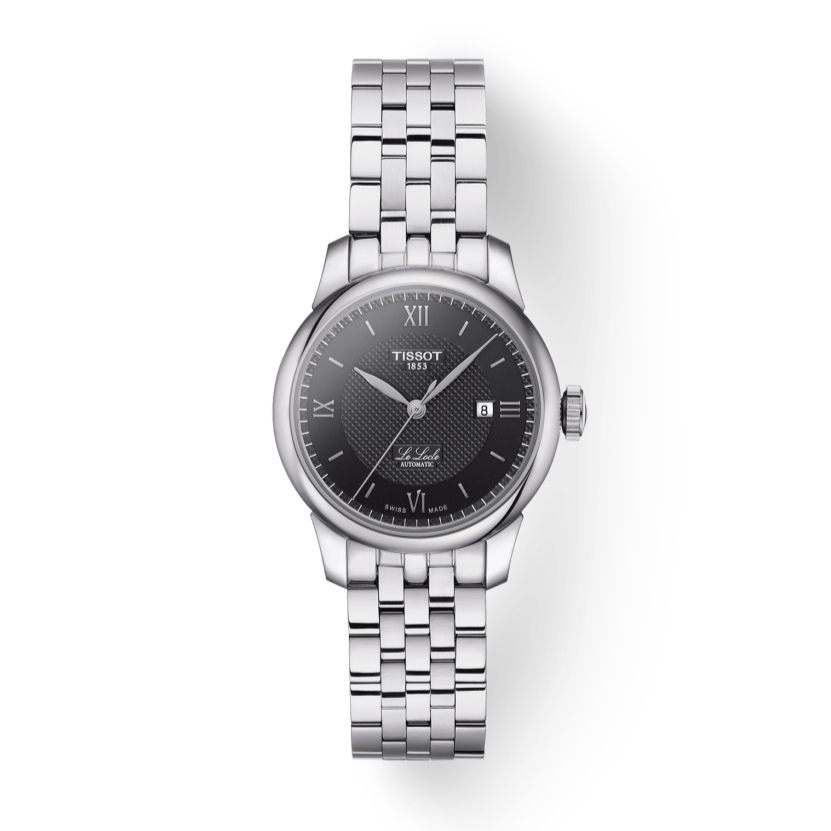 Tissot Le Locle Automatic Lady Black Dial Silver Steel Strap Watch For Women - T006.207.11.058.00