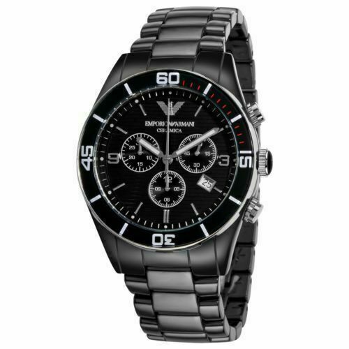 Shop Authentic Emporio Armani Black Ceramic Chronograph Black Dial Watch For Men - AR1421 - Luxxuri