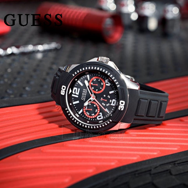 Shop Authentic Guess Tread Black Dial Black Rubber Strap Watch for Men - W0967G1 - Luxxuri