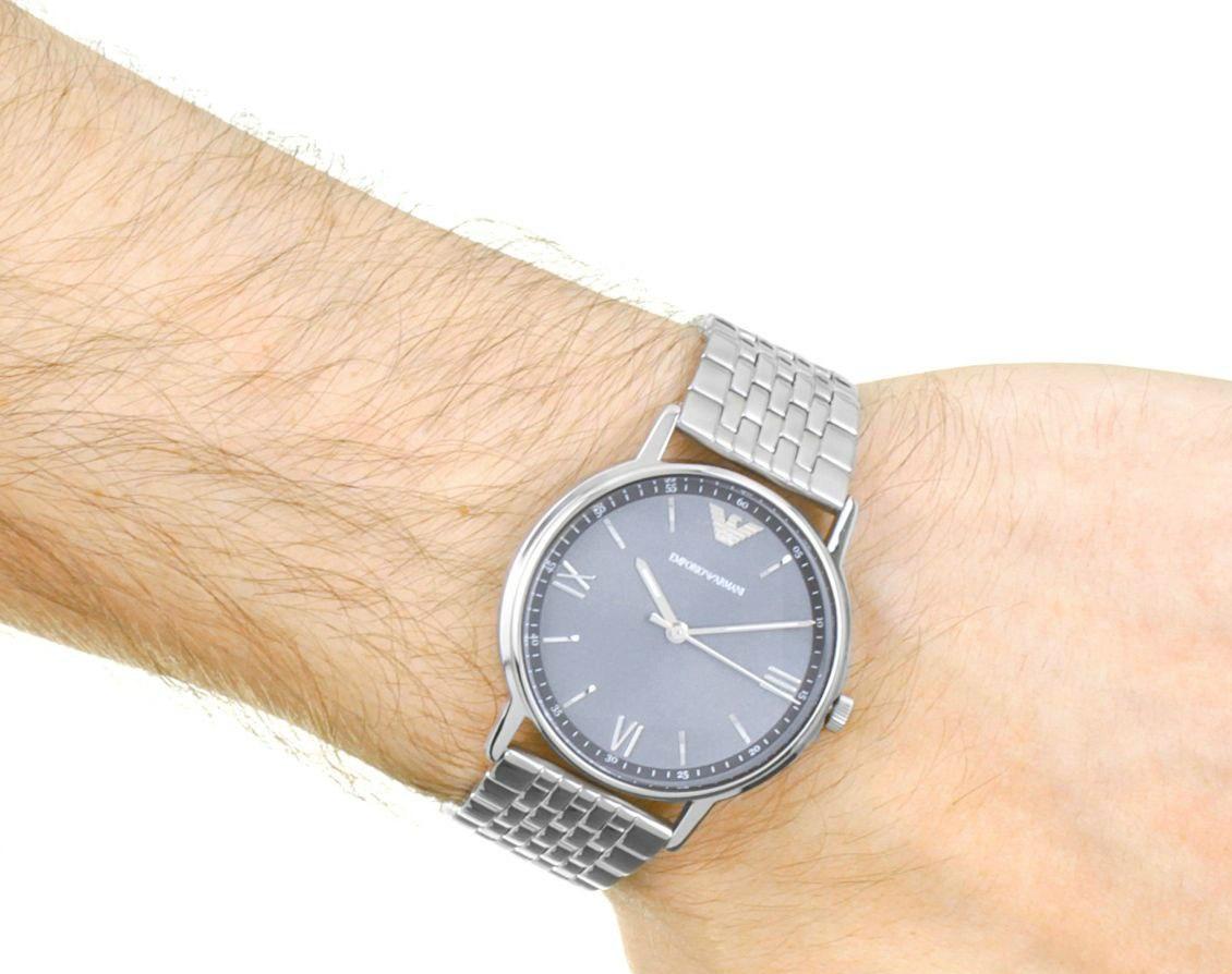 Shop Authentic Emporio Armani Kappa Quartz Grey Dial Silver Mesh Bracelet Watch For Men - AR11068 - Luxxuri