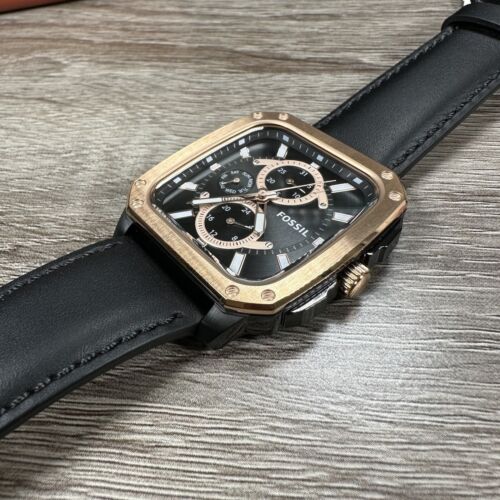 Shop Authentic Fossil Multifunction Black Dial Black Leather Strap Watch for Men - BQ2654 - Luxxuri