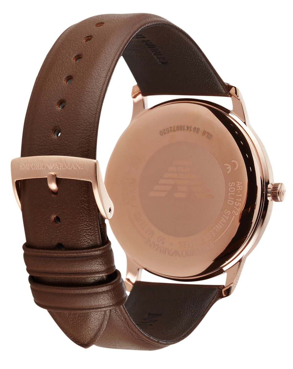Shop Authentic Emporio Armani Minimalist Quartz White Dial Brown Leather Strap Watch For Men - AR11572 - Luxxuri