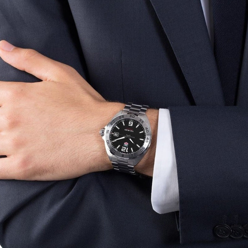 Shop Authentic Tag Heuer Formula 1 Stainless Steel 41mm Black Dial Silver Steel Strap Watch for Men - WAZ1112.BA0875 - Luxxuri