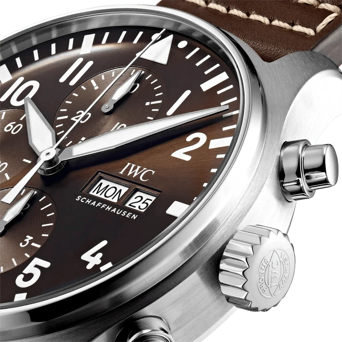 Shop Authentic IWC Pilot's Watch Chronograph Edition Brown Dial Brown Leather Strap Watch for Men - IW377713 - Luxxuri
