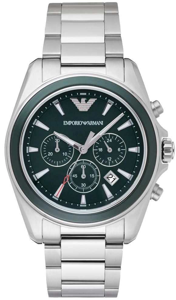 Shop Authentic Emporio Armani Sportivo Chronograph Blue Dial Silver Steel Strap Watch For Men - AR6090 - Luxxuri