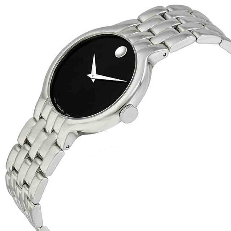 Shop Authentic Movado Classic Quartz Black Dial Silver Steel Strap Watch for Men - 0606337 - Luxxuri