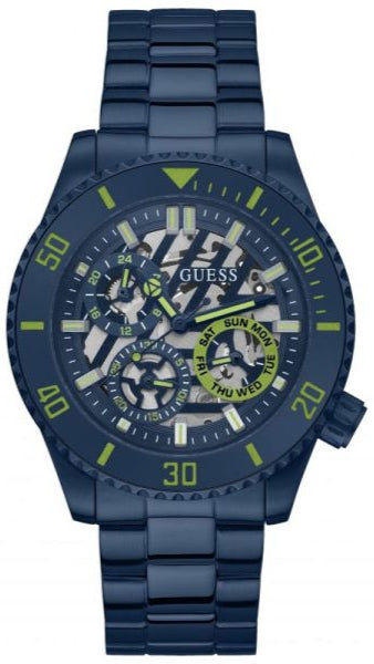Shop Authentic Guess Axle Multifunction Navy Blue Dial Blue Steel Strap Watch For Men - GW0488G4 - Luxxuri