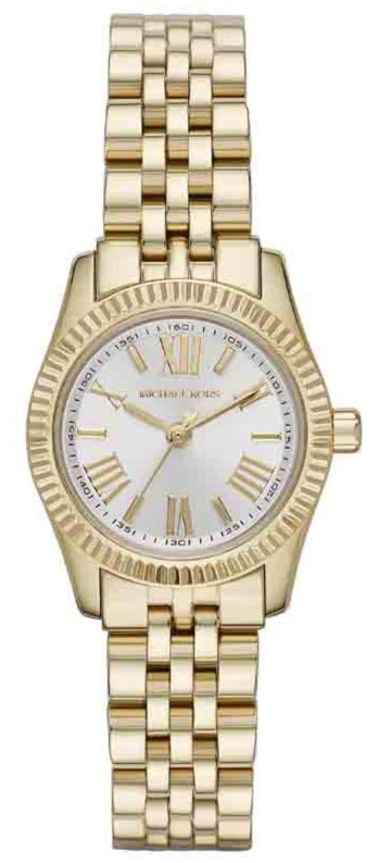 Shop Authentic Michael Kors Lexington Quartz Silver Dial Gold Steel Strap Watch For Women - MK3229 - Luxxuri