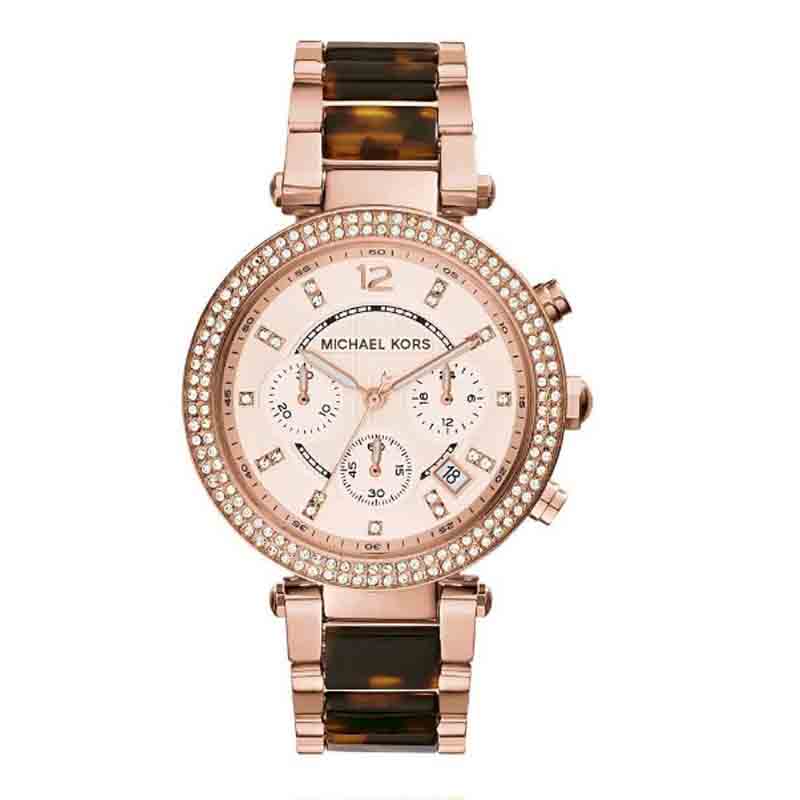 Shop Authentic Michael Kors Parker Rose Gold Dial Two Tone Steel Strap Watch for Women - MK5538 - Luxxuri