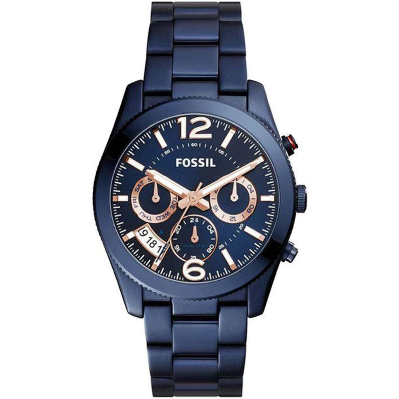 Shop Authentic Fossil Perfect Boyfriend Multifunction Blue Dial Blue Steel Strap Watch for Women - ES4093 - Luxxuri