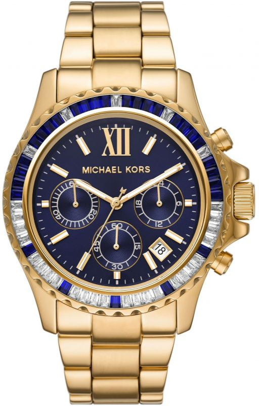 Shop Authentic Michael Kors Everest Chronograph Blue Dial Gold Steel Strap Watch For Women - MK6971 - Luxxuri