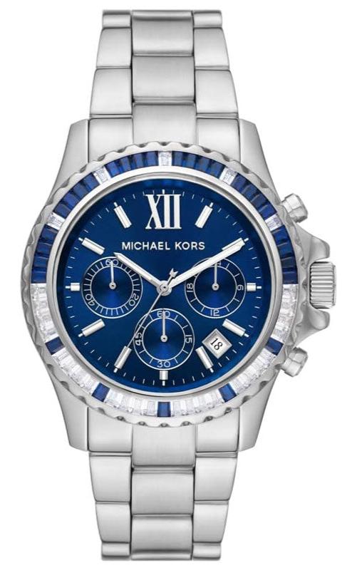 Shop Authentic Michael Kors Everest Chronograph Blue Dial Silver Steel Strap Watch For Women - MK7237 - Luxxuri