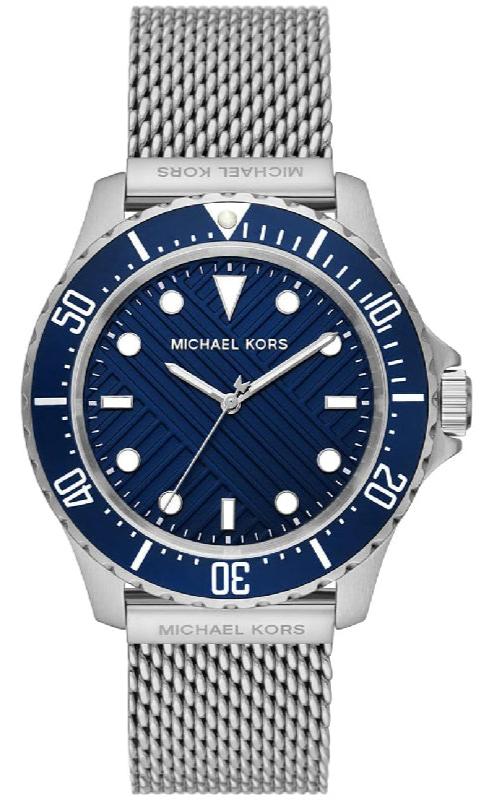 Shop Authentic Michael Kors Everest Quartz Blue Dial Silver Mesh Bracelet Watch For Men - MK9082 - Luxxuri