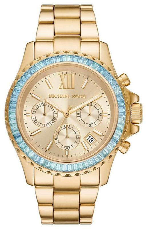 Shop Authentic Michael Kors Everest Chronograph Gold Dial Gold Steel Strap Watch For Women - MK7210 - Luxxuri