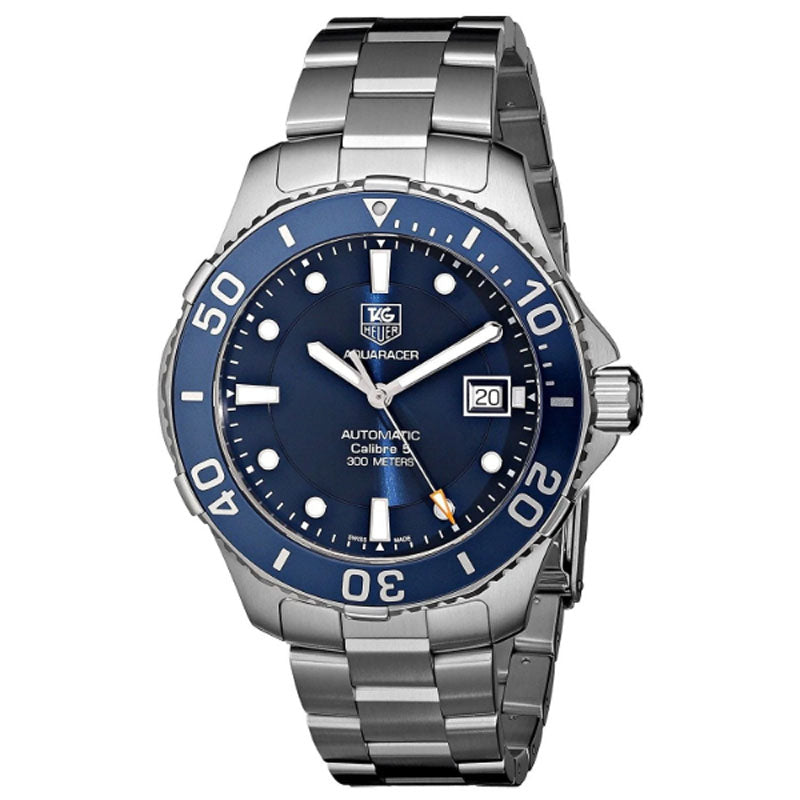 Shop Authentic Tag Heuer Aquaracer Caliber 5 Automatic Blue Dial Silver Steel Strap Watch for Men - WAN2111.BA0822 - Luxxuri