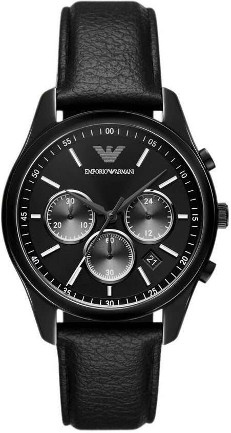 Shop Authentic Emporio Armani Antonio Chronograph Black Dial Black Leather Strap Watch for Men - AR11583 - Luxxuri