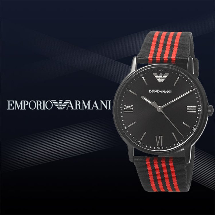 Shop Authentic Emporio Armani Kappa Black Dial Two Tone NATO Strap Watch For Men - AR11015 - Luxxuri